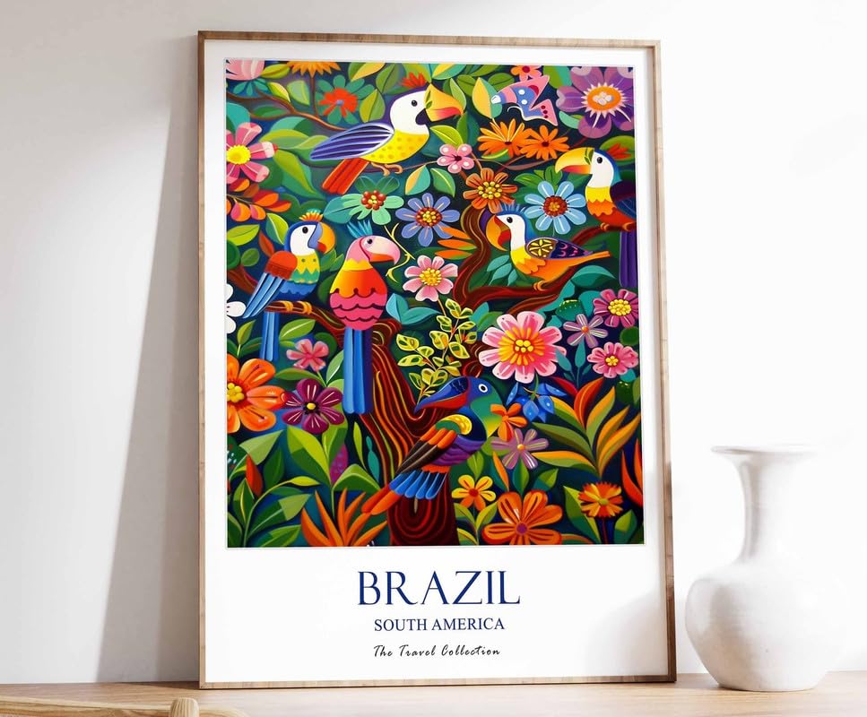 Affiche Brésil et poster voyage déco tropicale grand format