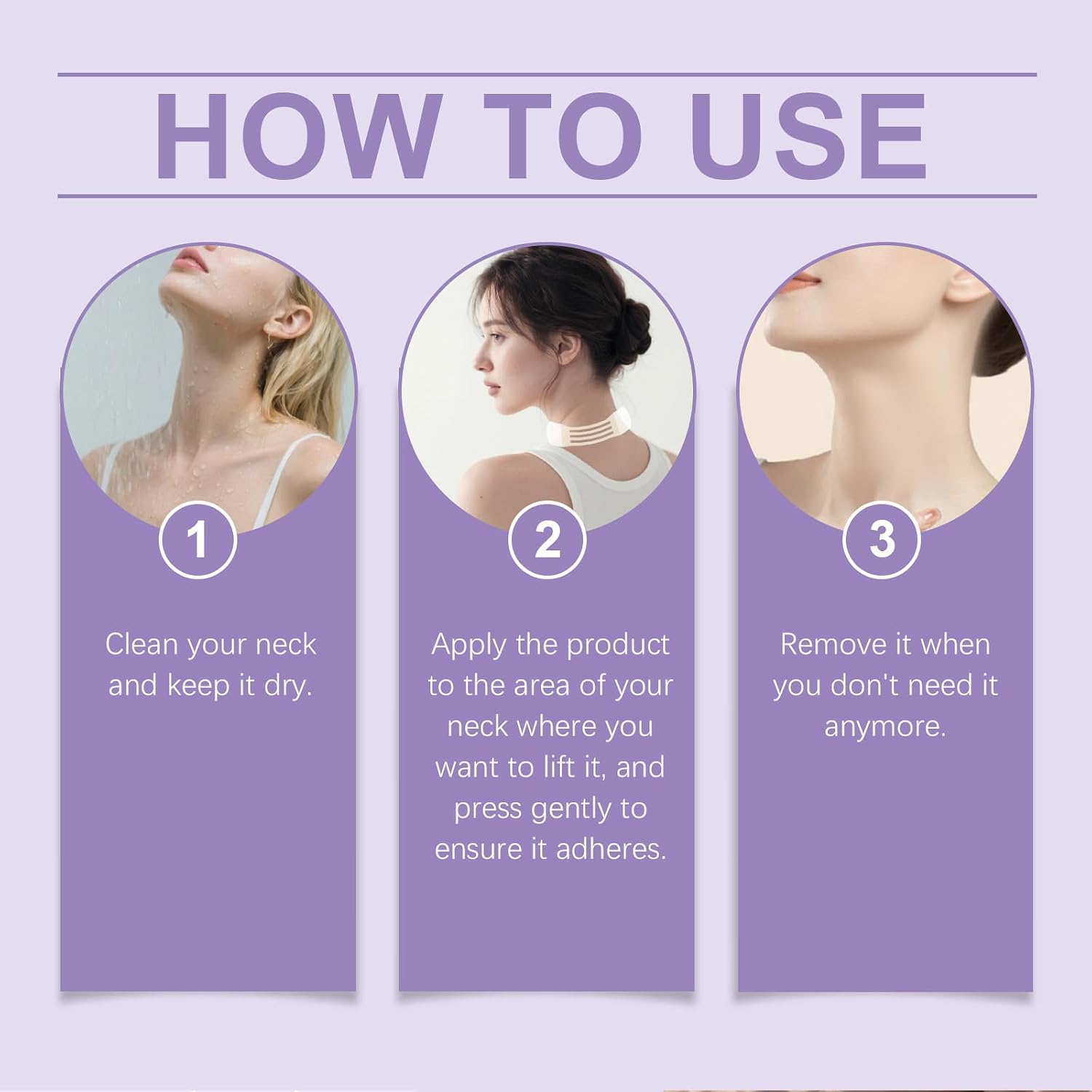 Neck Lift Tape, 20 pcs Neck Tape Lifting Invisible or Double Chin and Sagging for Women, Wrinkle Patches Reusable High Elastic Face Lifting Saggy Skin, Hypoallergenic for All Skin