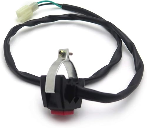 Miniatura 7 de HTT MT XH1700D-003 Universal Rojo 78 pulgadas Manillar Motor Stop Buttom Kill Cut Off Stop Interruptor de uso en motocicletas, ATV, scooters, motos