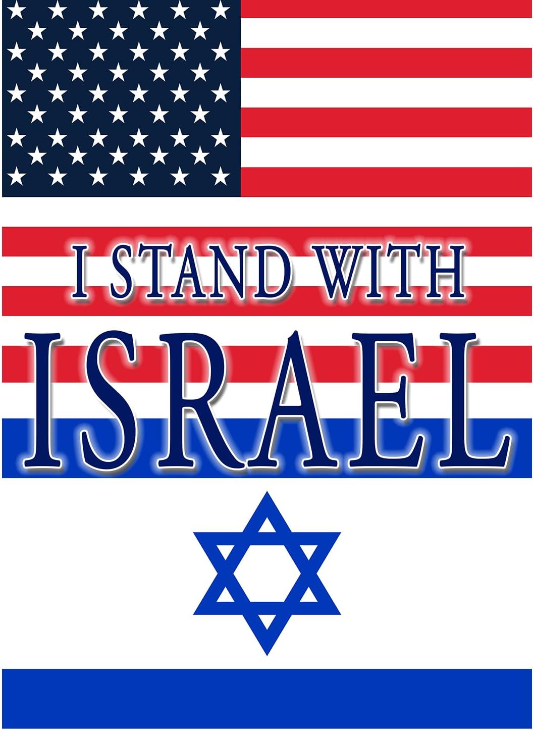 I Stand with Israel House Flag American 28 x 40 inch Double Sided Support Pray for America Friendship Bandera de Israeli Jewish Decorative Outdoor Large Yard Flag