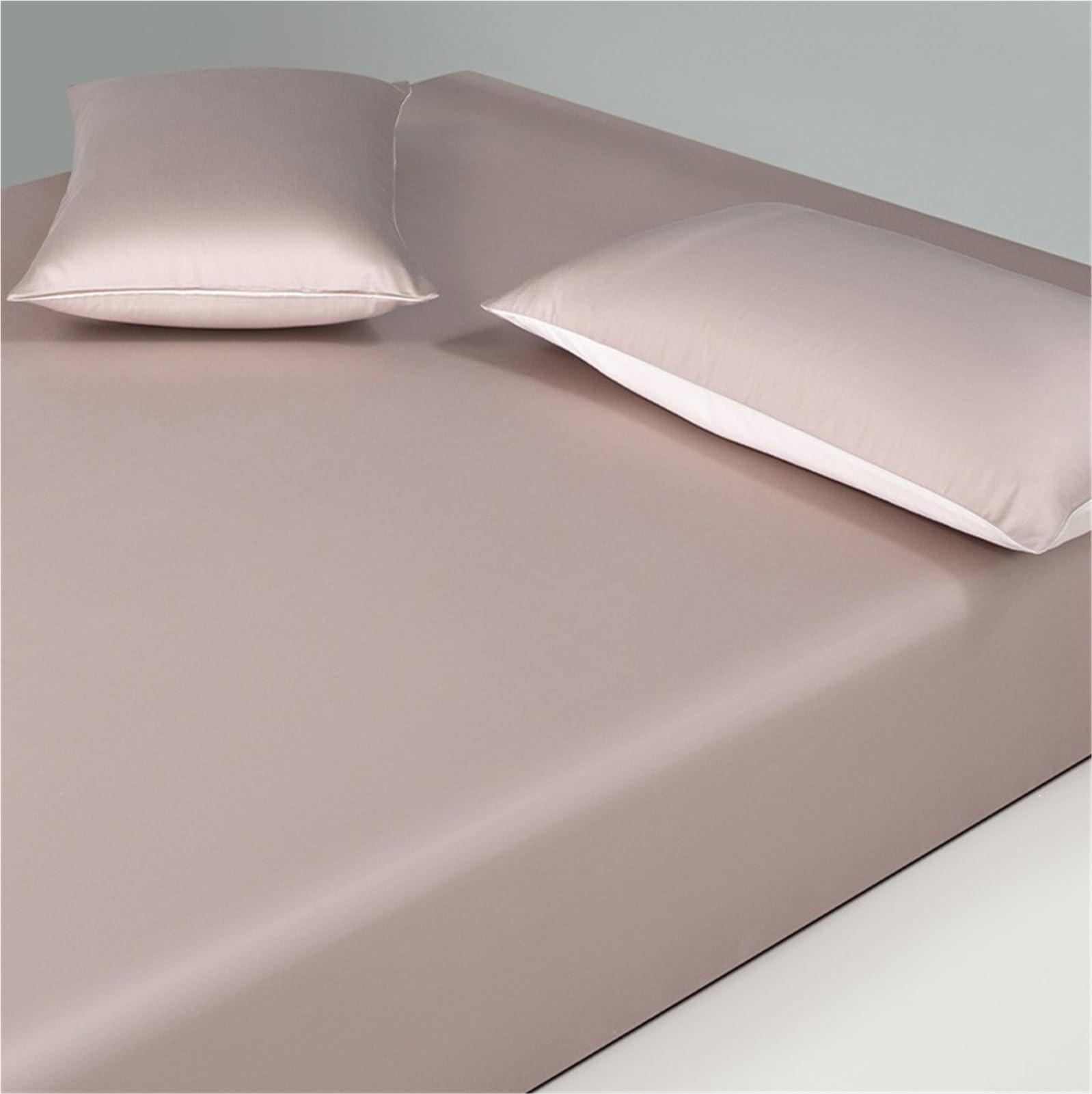 Lenzuolo con Angoli rinfrescante 500 Fili Matrimoniale 120/150/180x200cm Lenzuolo setoso in Lyocell eucalipto Altezza 30cm for Dormire Caldo(Pink B,180x200cm+48x74cm x2)
