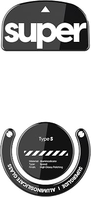 Superglide Glass Mouse Skates - Super Smooth Glide, Polished Round Edge, Super Fast Gaming Mouse Feet with Durable Sole for Logitech G Pro X Superlight1 (Type-S, Black)
