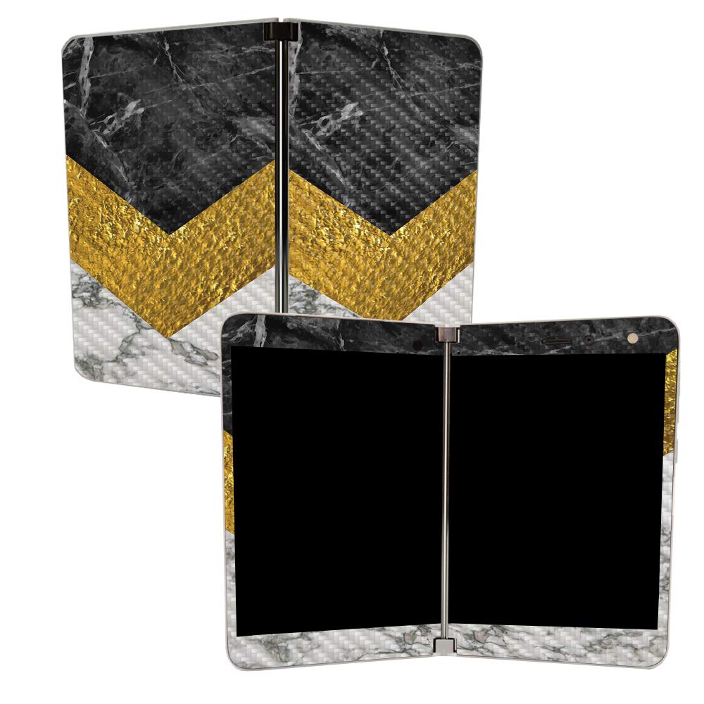 MIGHTY SKINS MightySkins Carbon Fiber Skin for Microsoft Surface Duo - Modern Marble | Protective, Durable Textured Carbon Fiber Finish | Easy to Apply | Made in The USA