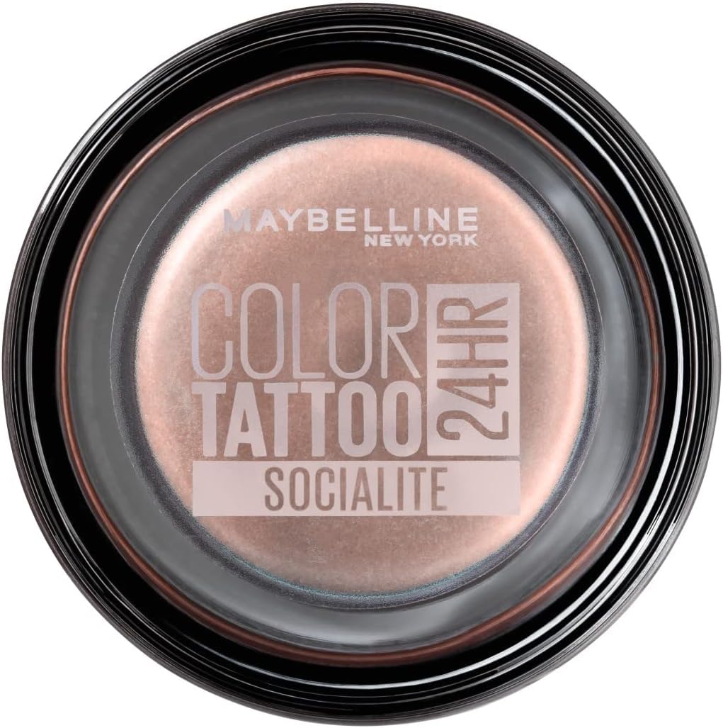 Maybelline Waterproof Cream Eyeshadow, Maybelline Color Tattoo Pots, 24 Hour Long-Lasting Tattoo Intensity, Smudge-Proof & Crease-Resistant Eye Makeup, Ultra-Saturated Colour, 150 Socialite