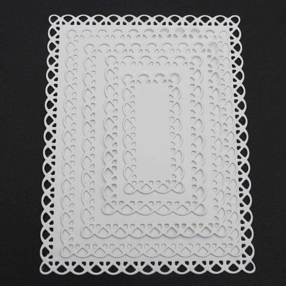 Amazon.com: Rectangle Frame Metal Die Cuts, Nested Stitched Scallop ...