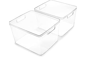 BINO Plastic Storage Bins for Clothes, Large Size, 2-Pack