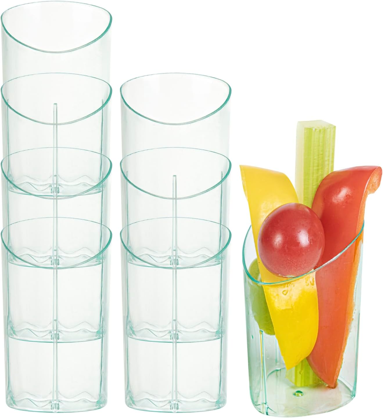Restaurantware 3 Ounce Shot Glasses 100 Round Shot Cups - With Seagreen Finish Disposable Plastic Shot Glasses For Serving Samples At Wedding Banquets And Catered Events