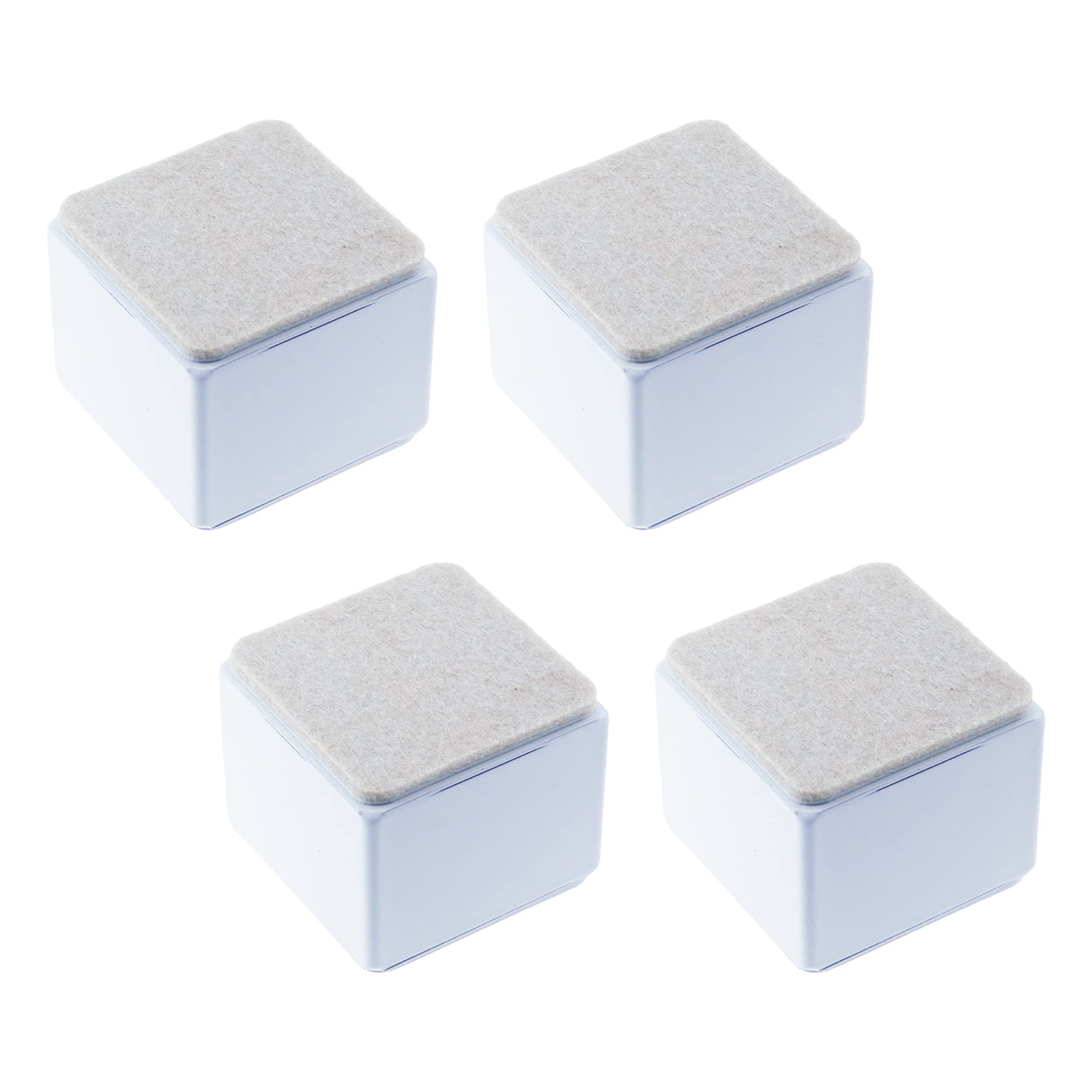 Tsnamay 2" Self Adhesive Bed and Furniture Risers,Lift Furniture Risers Steel Bed Risers to Beds Self-Adhesive Chair Table Riser,Square White 60x52mm(