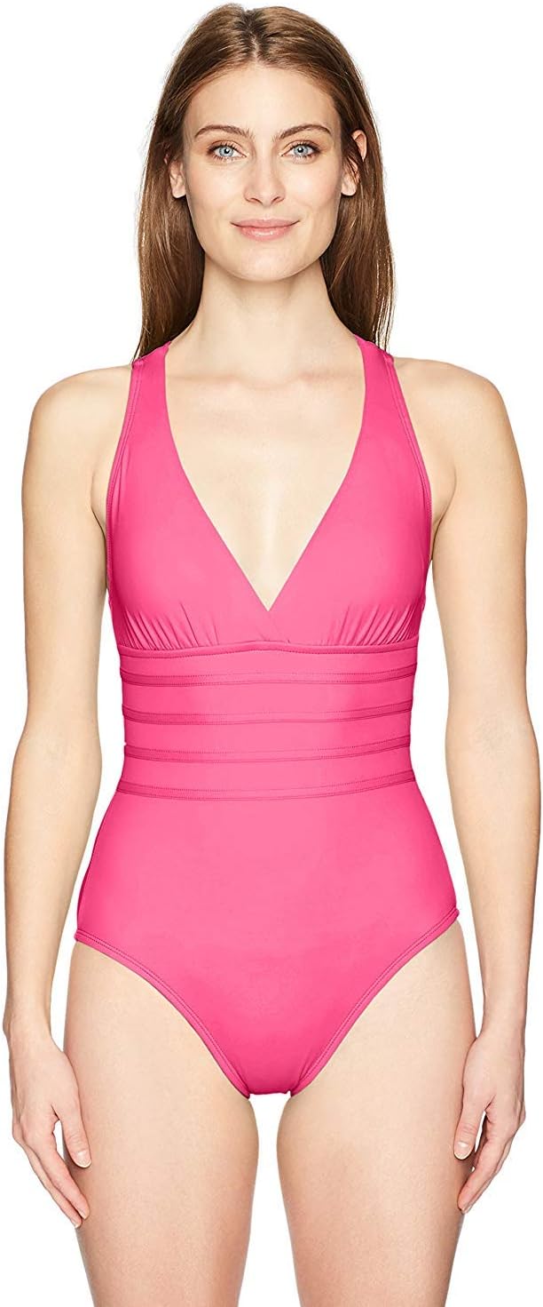 La Blanca womens Island Goddess Multi-strap Cross Back One Piece Swimsuit