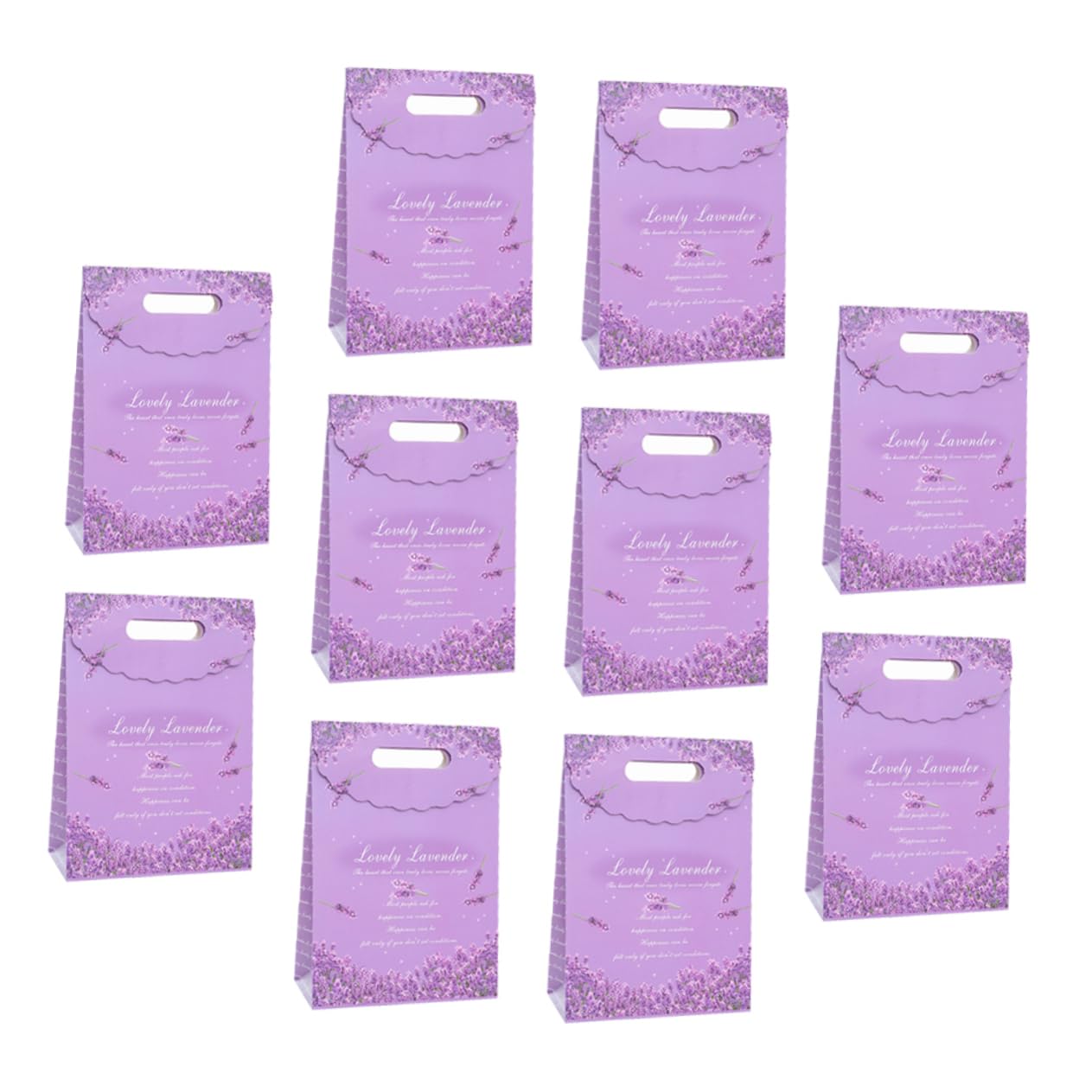 Lila Lavendel Papiertüten 10 Stück Geschenktüten mit Tragegriff