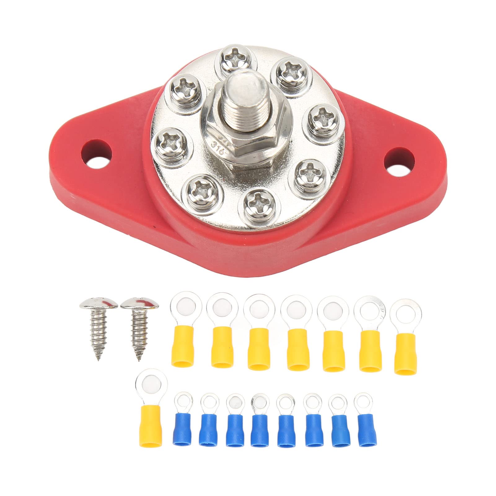 Palo di giunzione di distribuzione 8 morsettiera M10 Palo di giunzione batteria per auto barche camion 12V 48V