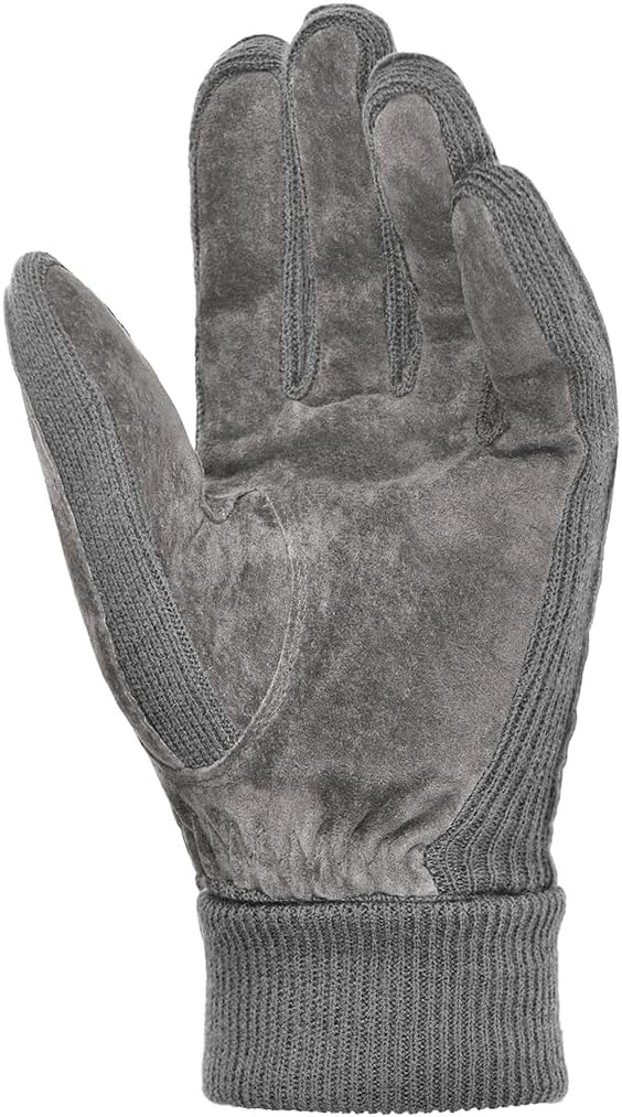 Harssidanzar Mens Winter Gloves Thermal Wool Fleece Lined Suede Gloves SM045US - Image 2