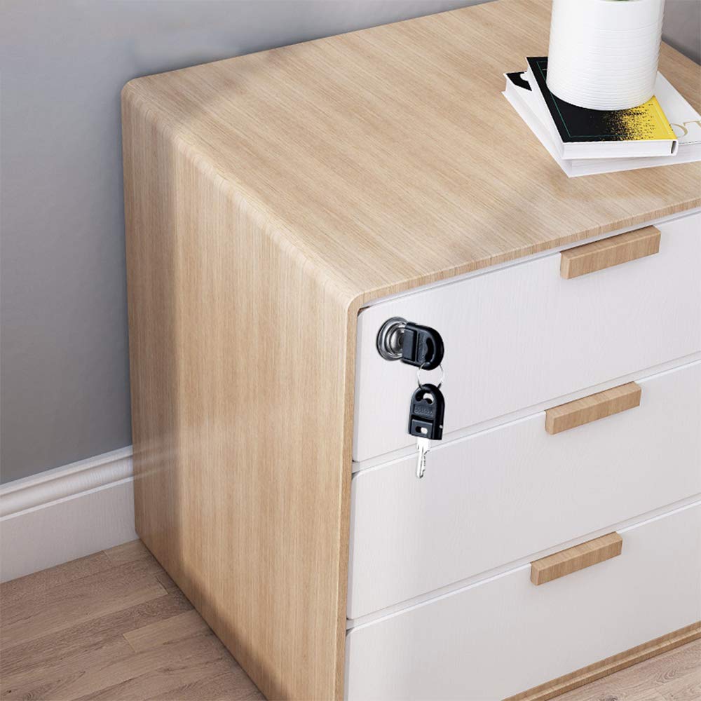 Serratura A Cilindro Per Mobili - Cassetti E Armadietti, Acciaio Nichelato Con Chiavi - 3 Misure Mandrino - Foto 4