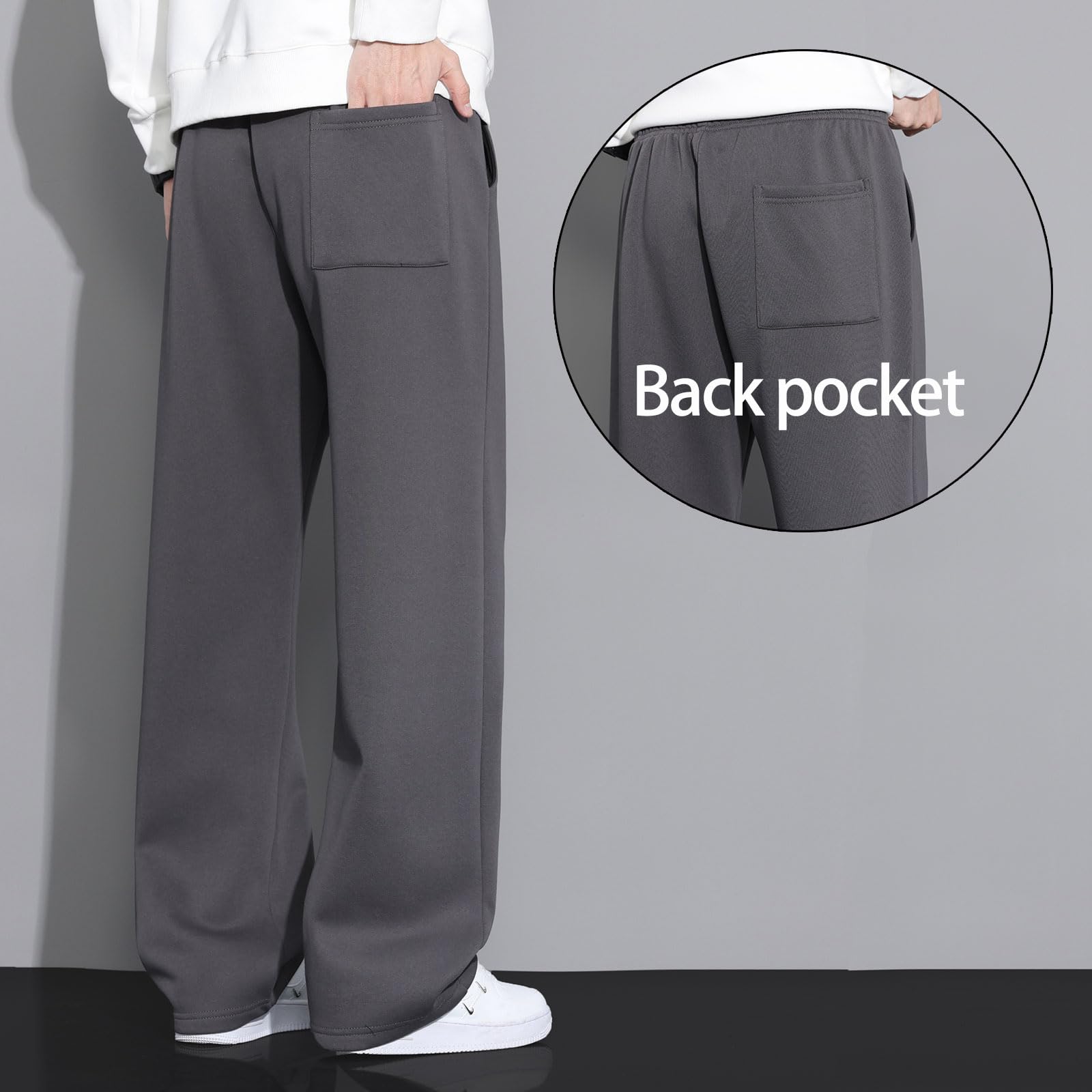 SHAGGA Pantaloni della tuta da uomo con orlo aperto dritto e cintura elastica con tasche per corsa, palestra, allenamento