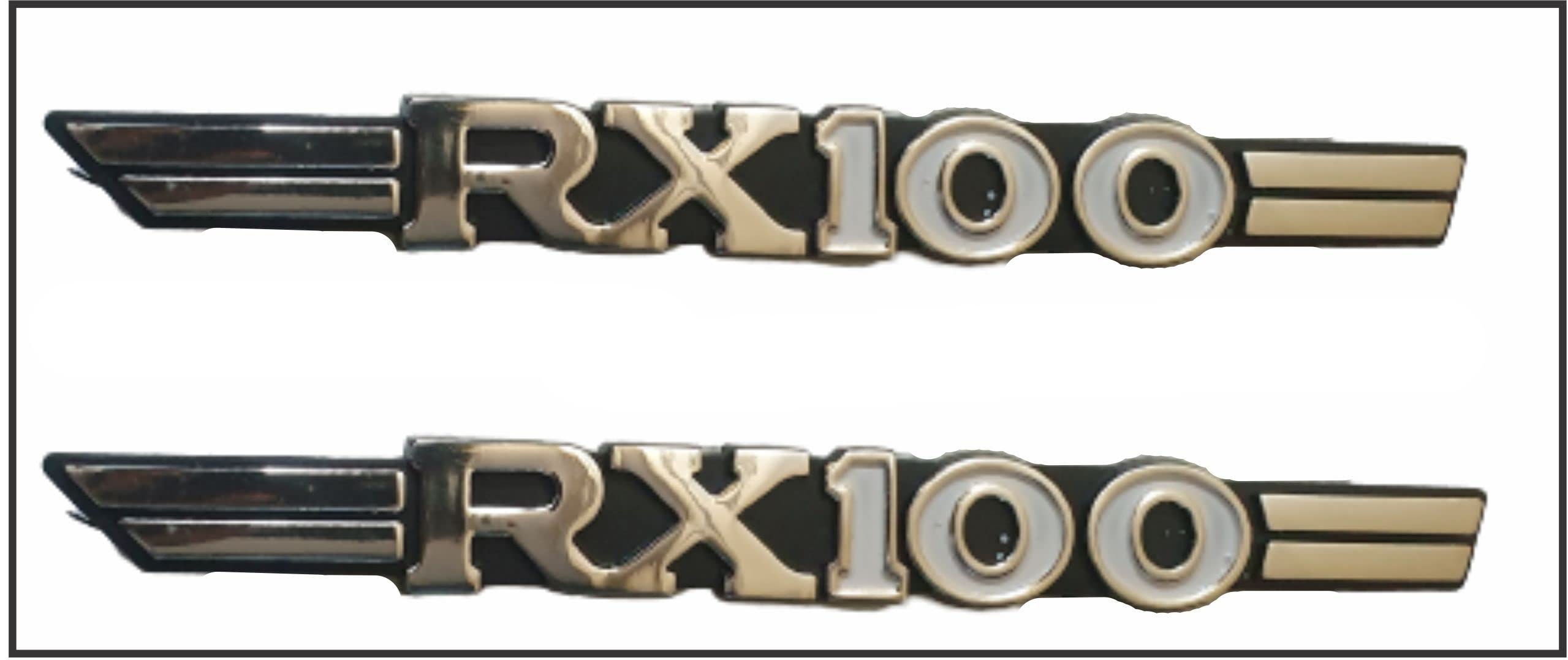 AUTOPLEX RX 100 Bike Monogram with Plating (Silver) (Set of 2)