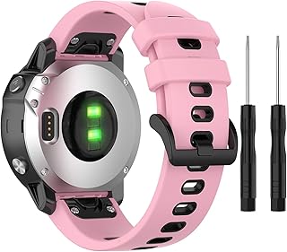 Compatible with Garmin Fenix 6S Sapphire Watch Bands, Fenix 5S Bands, 20mm Quickfit Silicone Replacement Band Straps Wristband Bracelet Fit for Garmin Fenix 5S Plus, Fenix 6S Pro (Pink)