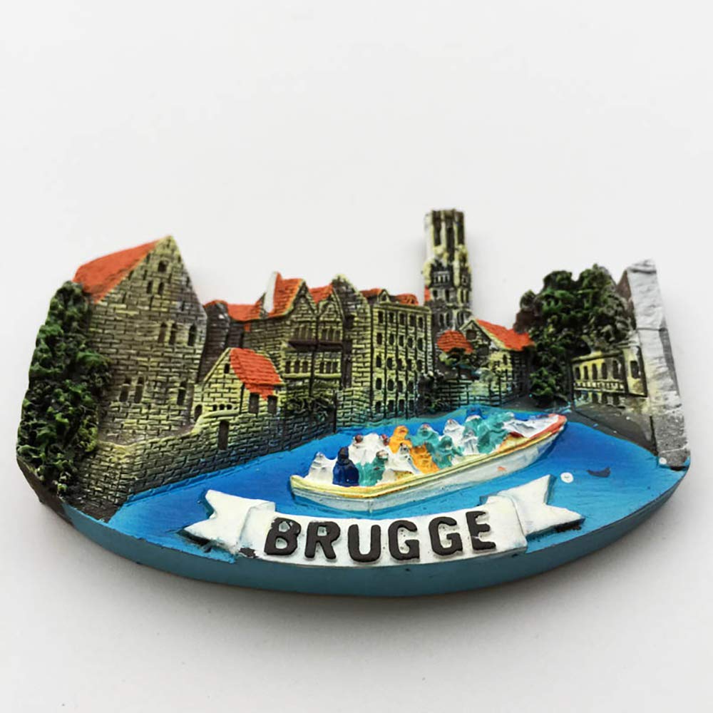 3D Brugge Bruges Belgium Refrigerator Fridge Magnet Tourist Souvenirs Handmade Resin Craft Magnetic Stickers Home Kitchen Decoration Travel Gift - Image 2