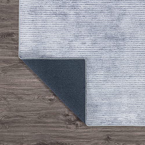Rugshop Contemporary Distressed Stripe Stain Resistant Flat Weave Eco Friendly Premium Recycled Machine Washable Area Rug 10'X14' Gray #TOP5