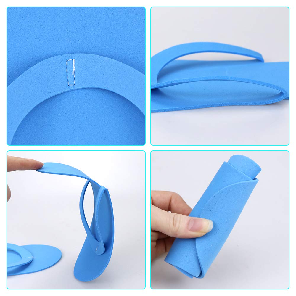 Hysagtek 12 Pairs Disposable Spa Slippers - Foam Flip Flops Pedicure Slippers for Pedicure Salon Hotel Shower, Anti-Slip Lightweight EVA Sandals for Nail Treatment Spray Tan Beach, Random Color