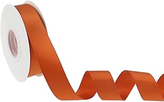 DINDOSAL Terracotta Ribbon 1 Inch Burnt Orange Satin Ribbon Terracotta Silk Ribbon for Wedding Decor Orange Ribbon for Bridal Bouquet Ribbon for Crafts Party Decoration - 25Yards