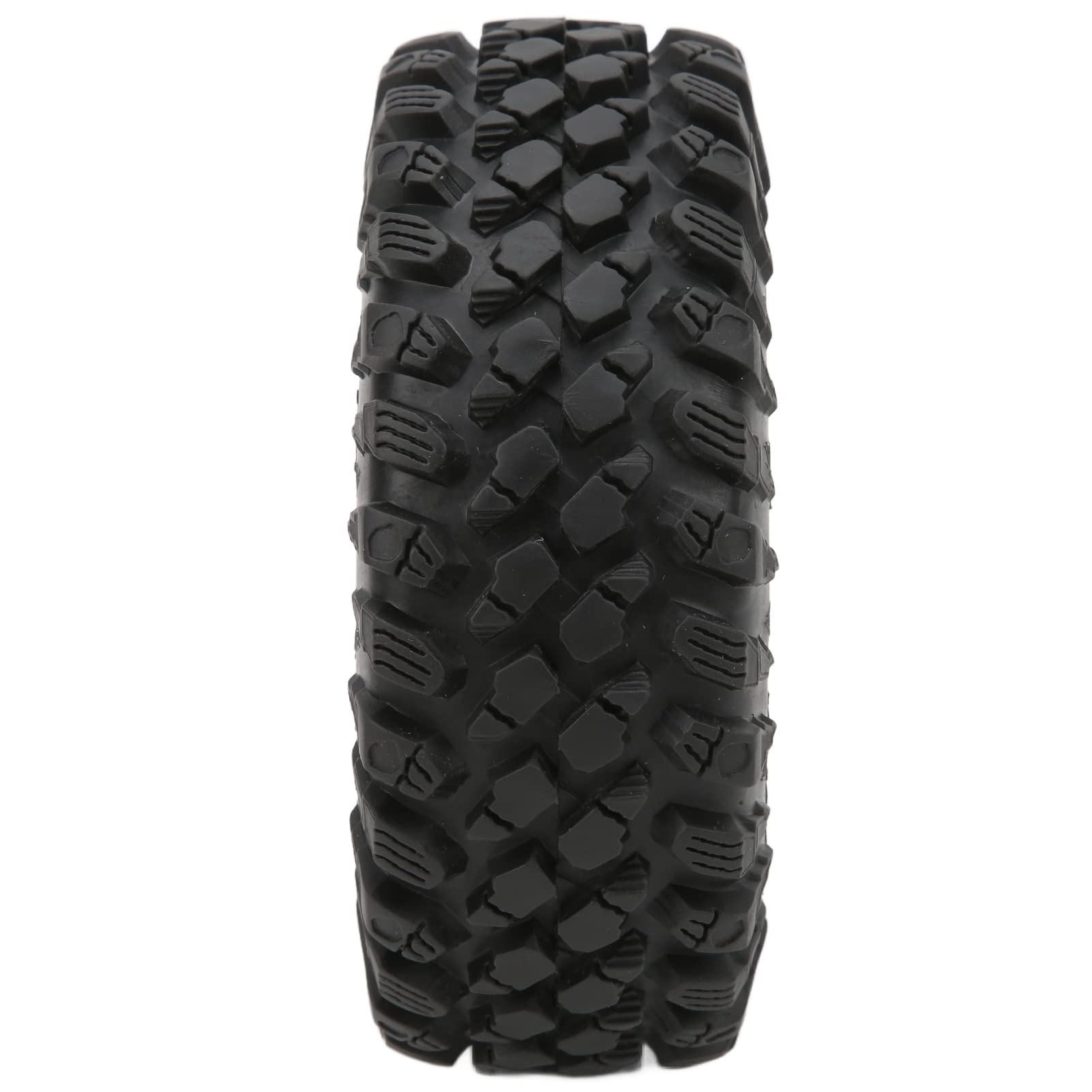 HUIOP Gumowe Opony Samochodowe RC Czarna Piasta Koła ze Stopu Aluminium, Długotrwała odporność na Zużycie, 4 szt. Dla Właścicieli Samochodów SCX10 RR10 WRAITH 90048 1/10 RC