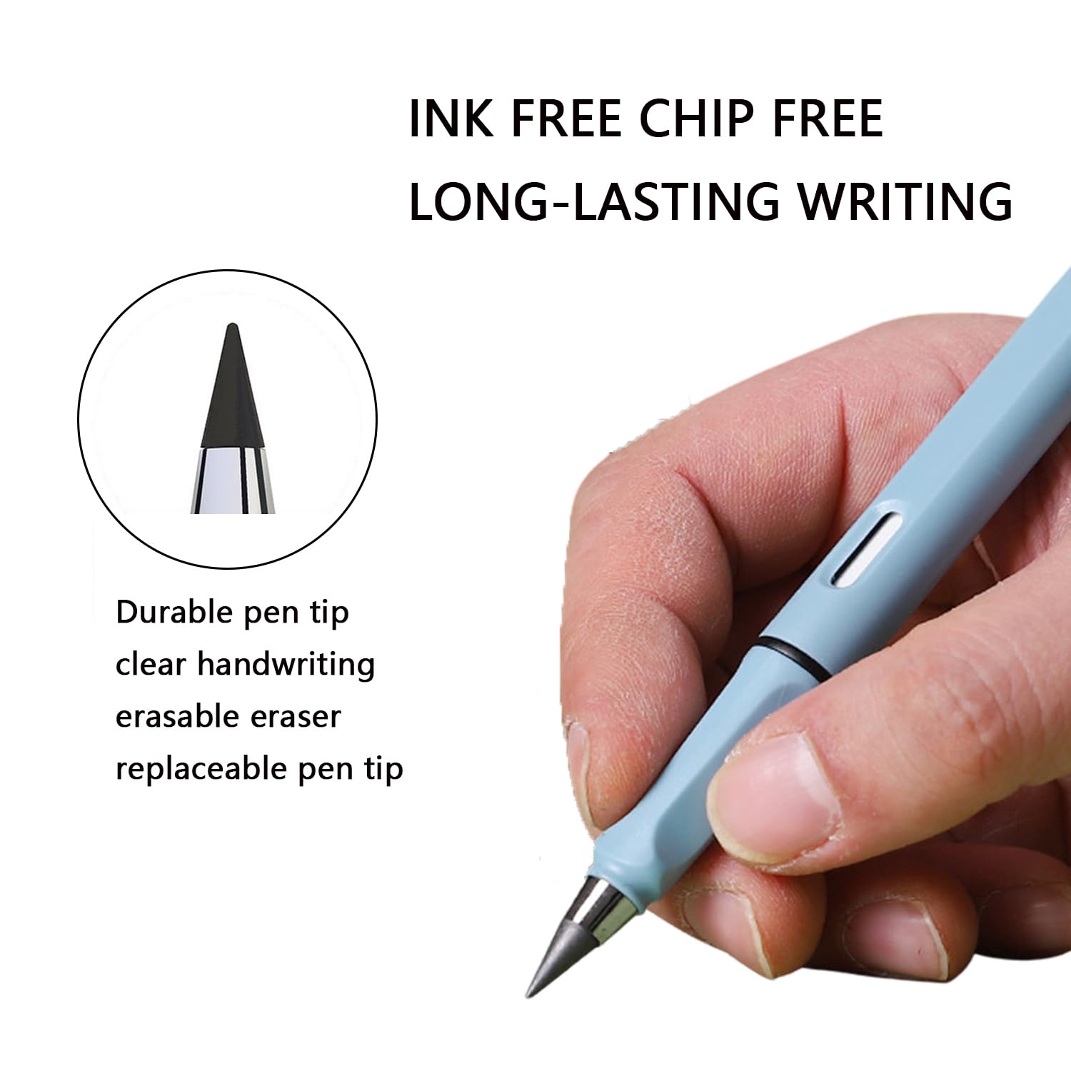 12Pcs Matita Infinita Penna Senza Inchiostro Matita Eterna Set per Scrivere Infinita Riutilizzabile Disegno Schizzi Matite con Testina Sostituibile
