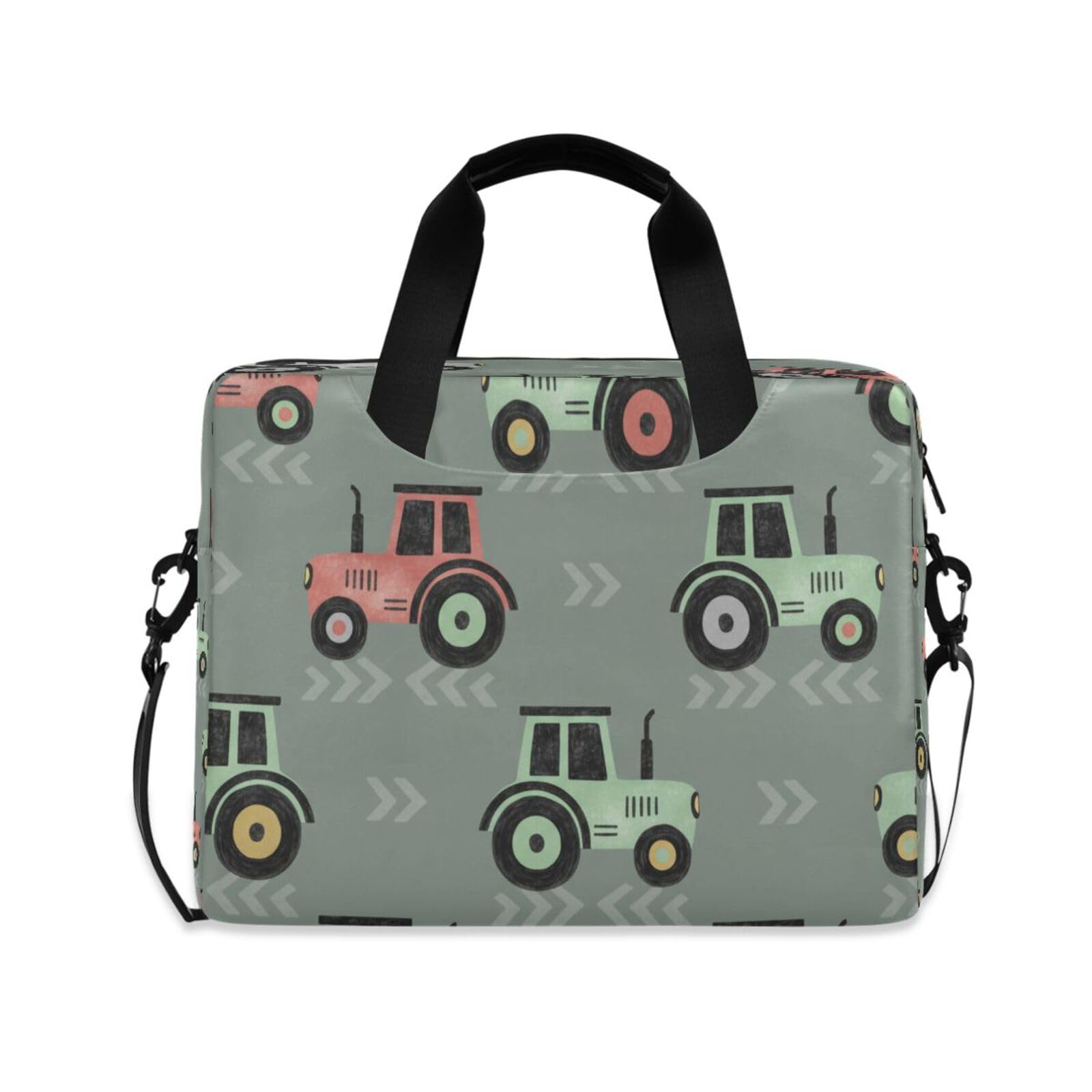 Bolsa para laptop con diseño de tractor y correa para accesorios 8