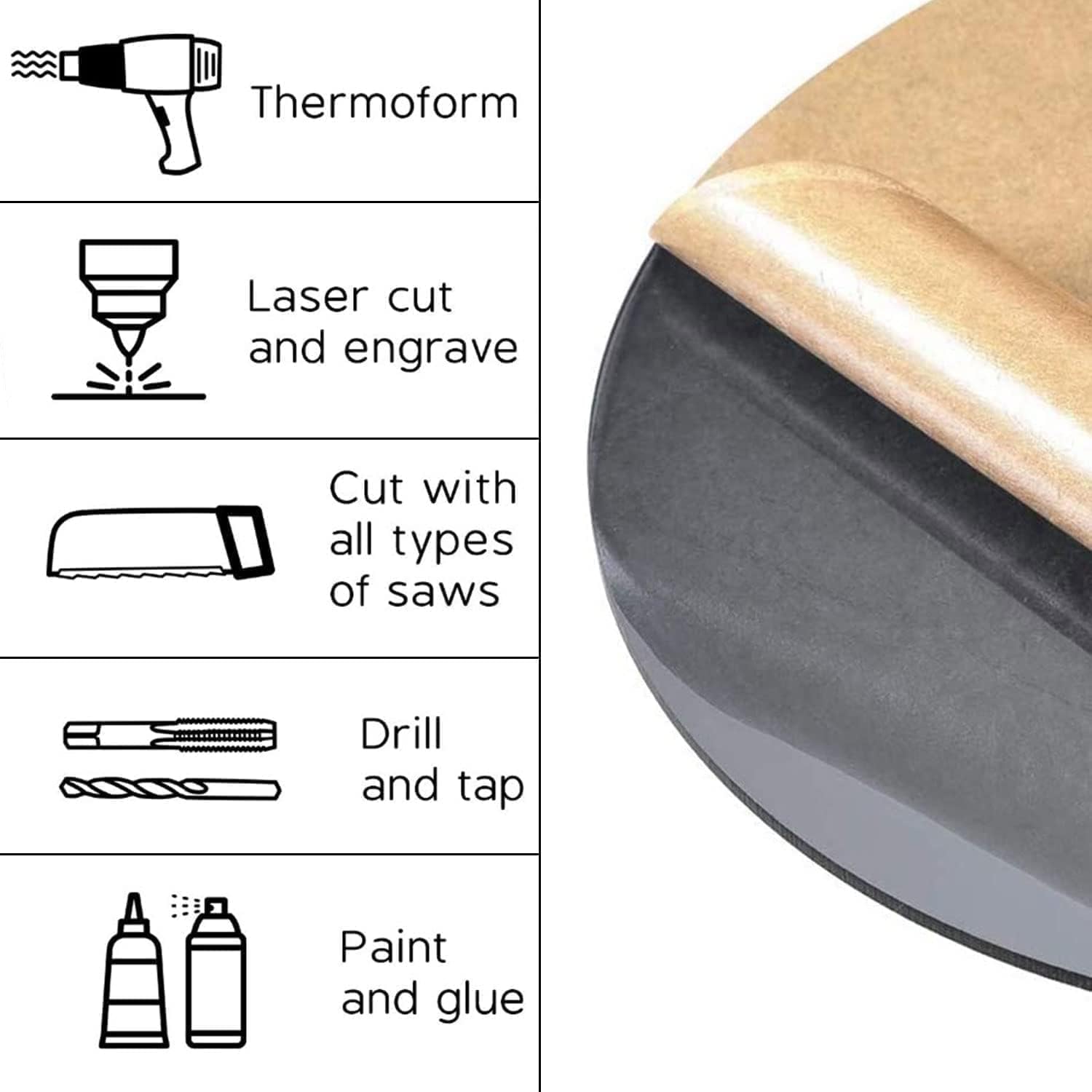 Acrylglas Platte Schwarz – 1 Stück, Rund, 30cm Durchmesser, 1mm Dick – Plexiglas Für Fotorahmen, Malerei & DIY