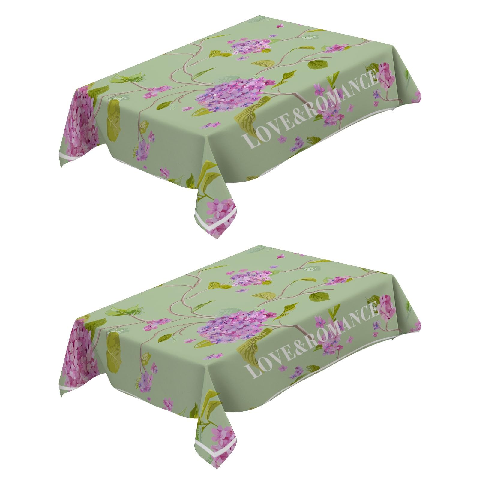Nappe rectangulaire fleur mauve 120x160cm anti-taches pour table de cuisine