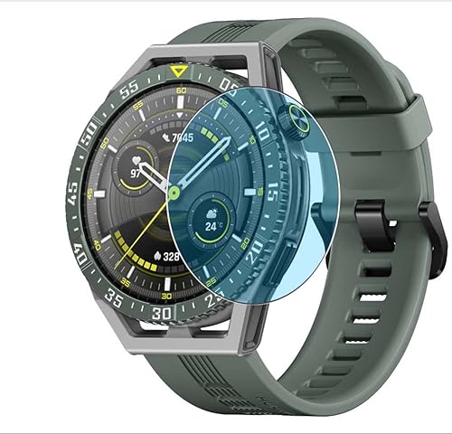Puccy - Paquete de 3 protectores de pantalla anti luz azul compatible con Huawei Watch GT3 SE TPU Film Guard no protectores de vidrio templado