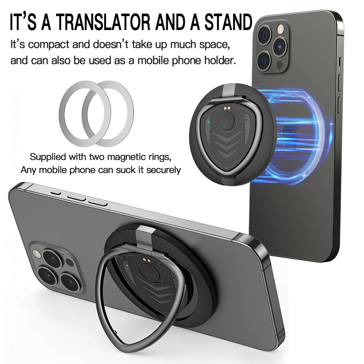 AICase Traduttore intelligente basato sull'IA, traduttore linguistico, controllo tramite app, trascrizione e traduzione IA gratuite, supporta 146 lingue, registratore/traduttore audio per conferenze