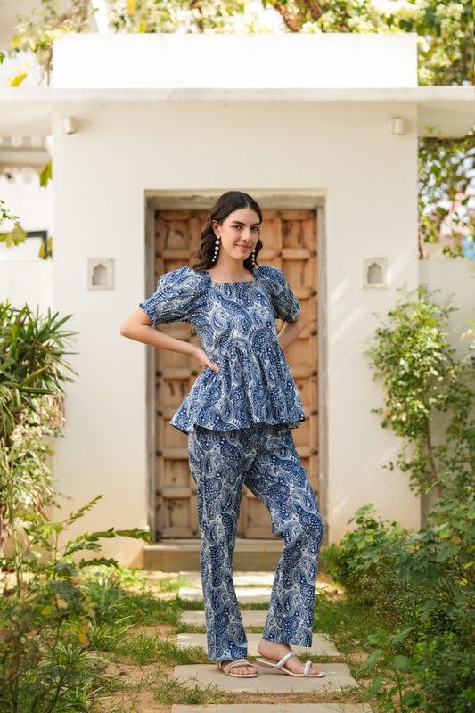 Image of Trendy Queen Co Ord Set | Casual Wear Pant Top Set | Fancy Co-Ord Set | Full Pair Set | Coord Sets for Women | Top Pant Set (SD791)