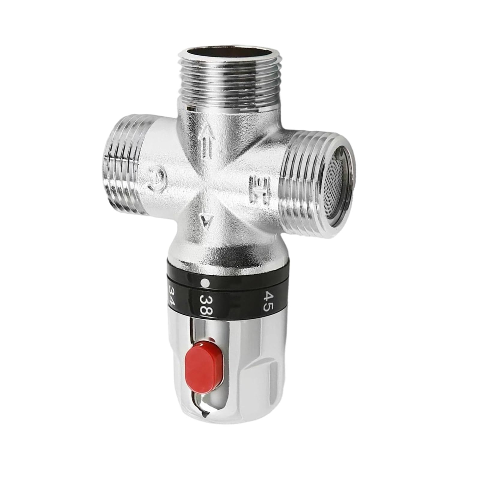Woedpez Dn25 Temperature Control Brass Valves Erosion Proof Coating Thermostatic Control For Bathroom Showers & Water Pipes Brass Electroplated Thermostatic