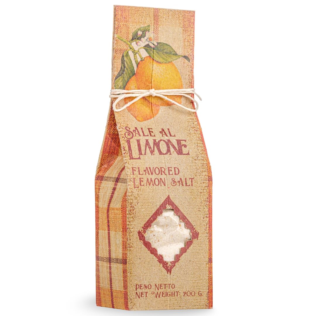 ARTIGIANI DEI SAPORI - All-Natural Sicilian Unrefined Sea Salt Infused with Lemon, 7 oz