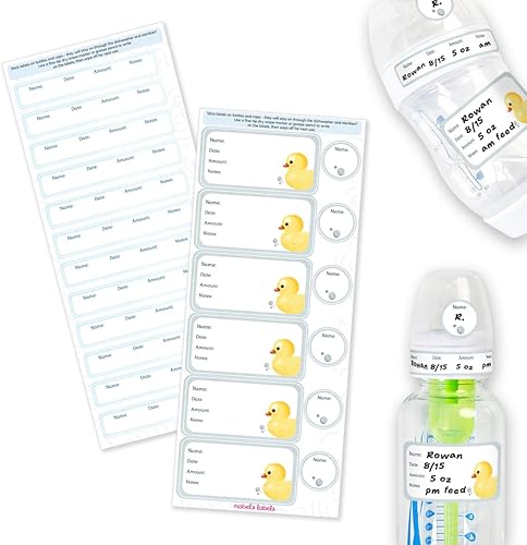 Miniatura 10 de Mabel's Labels Etiquetas para biberones – 24 etiquetas personalizables para escribir y limpiar para guardería, almacenamiento de leche y biberones,