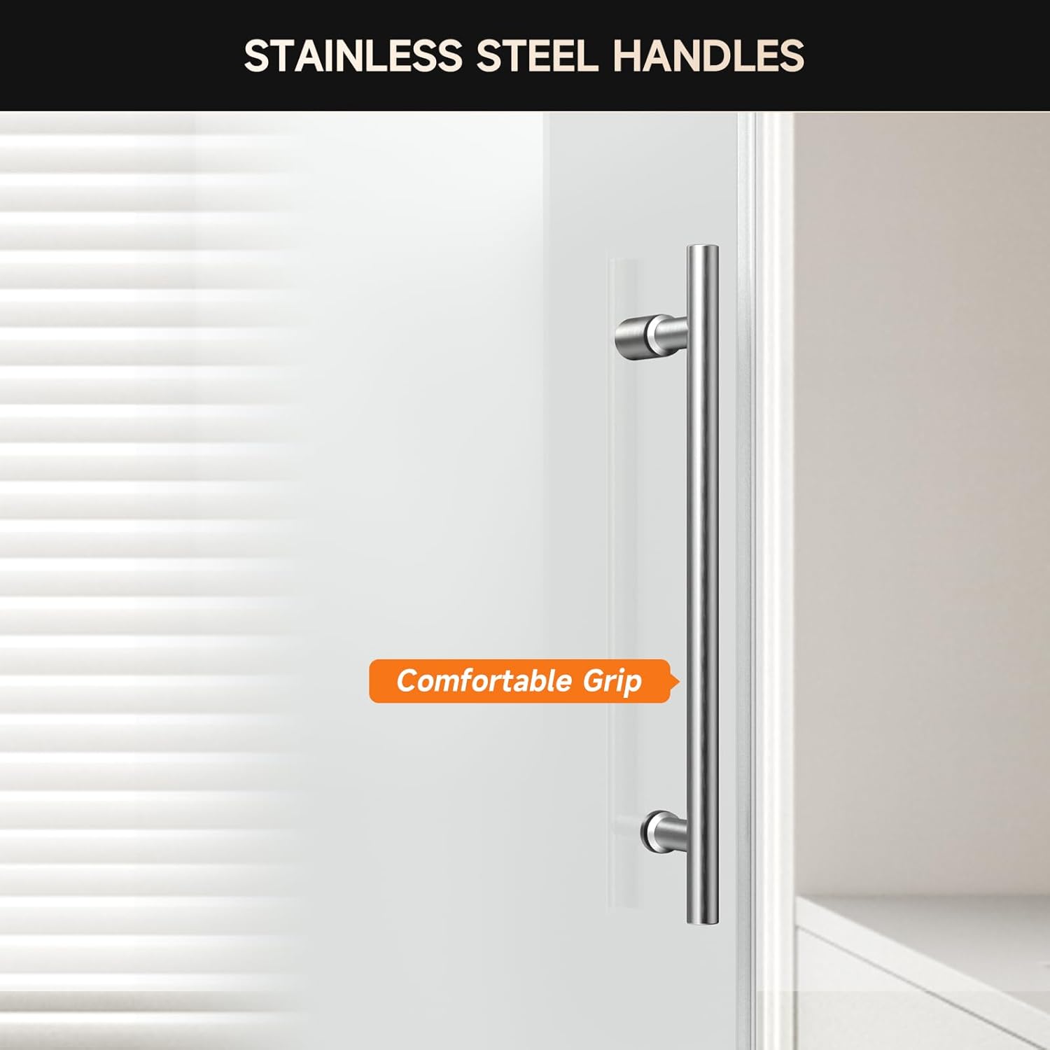 Frameless Sliding Shower Door, 56-60" W x 74" H, 5/16" (8mm) Clear Tempered Glass, Bypass Shower Door for Walk-in Shower, Brushed Nickel