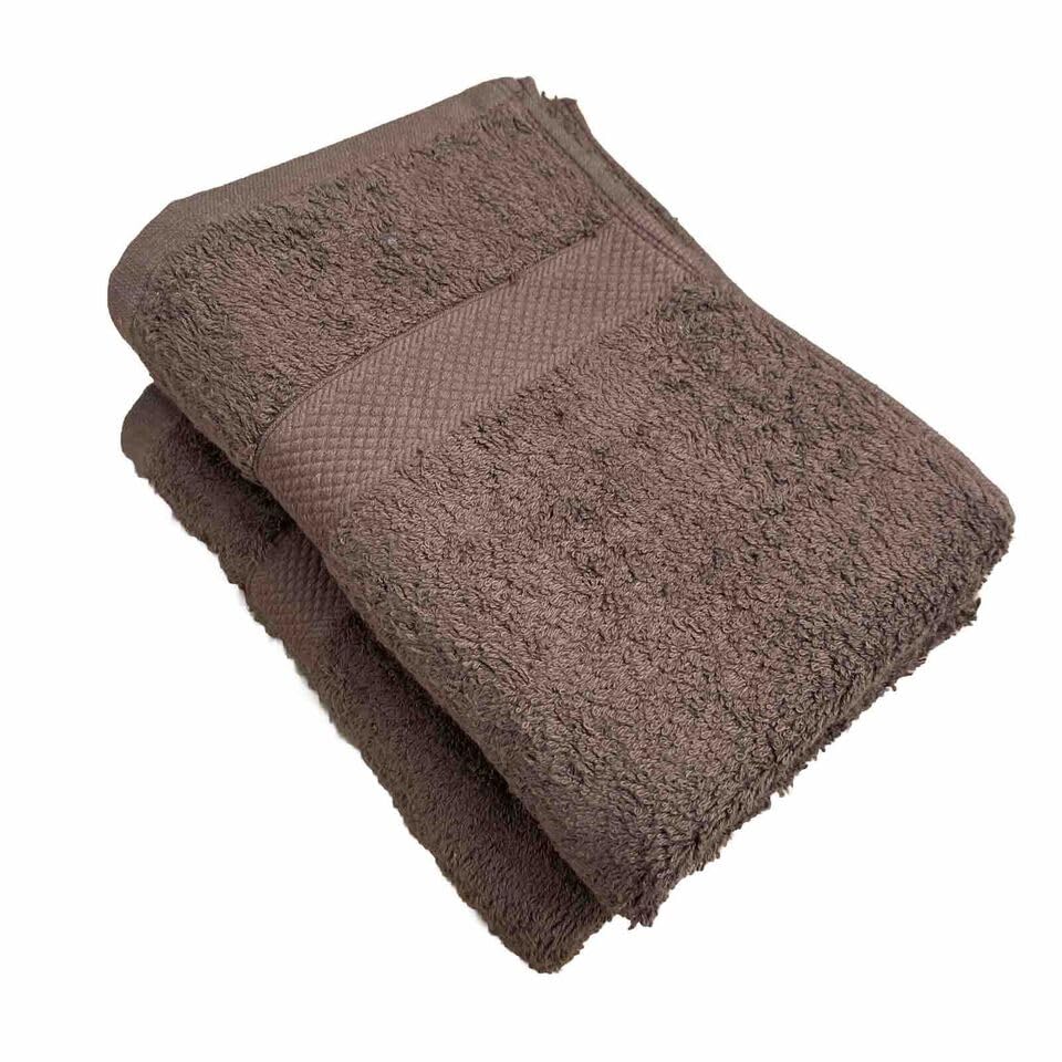 100% Cotton Soft & Absorbent Towels 500 GSM (Chocolate, Pack Of 2 Hand Towels)
