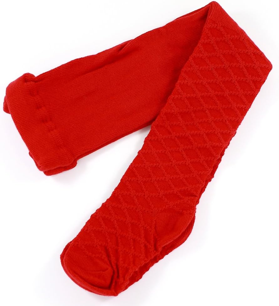 Baby and Toddler Girls red Tights Criss Cross Pattern (35 Years