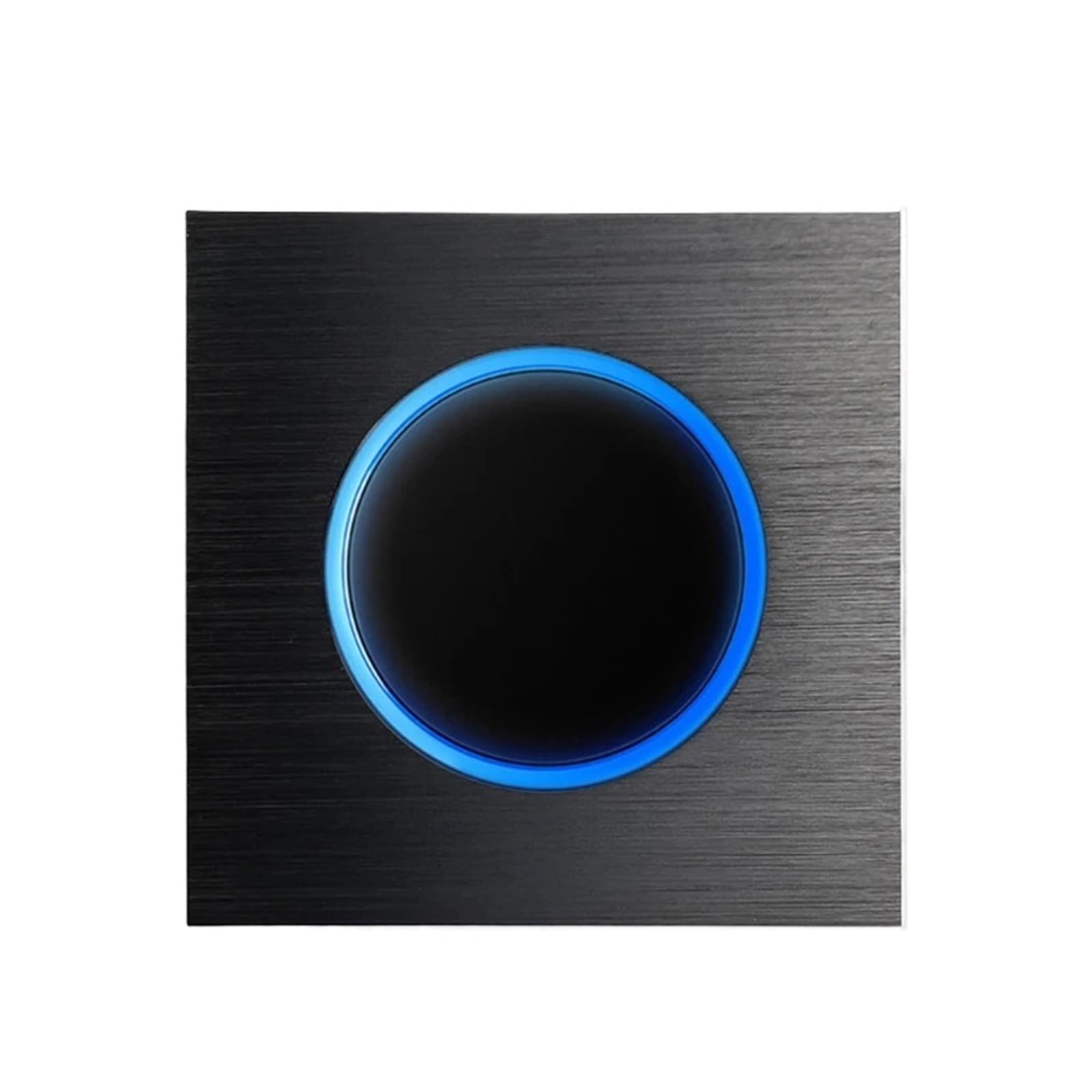 Interrupteur d'éclairage noir argenté double bouton rond L6 110-250V