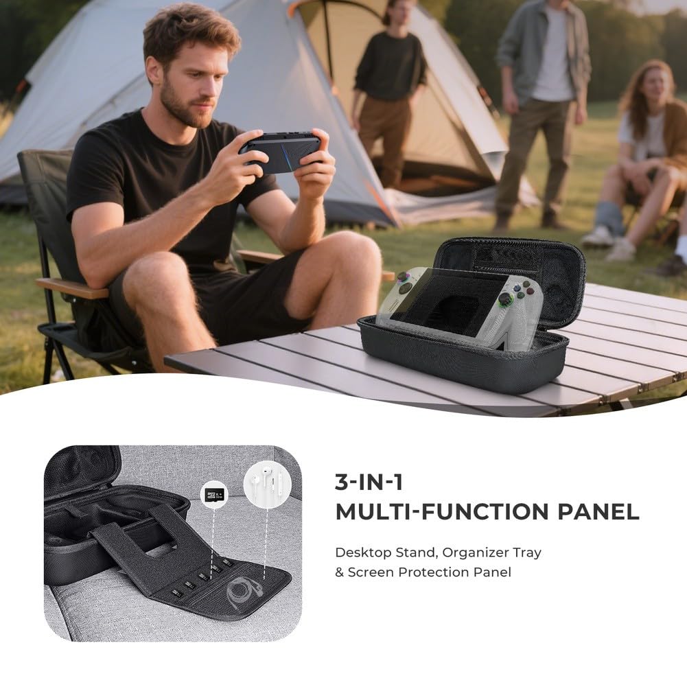 Custodia rigida in EVA per Xbox Series X e rog X, custodia da viaggio compatta con scomparti per giochi e accessori, 317 x 159 x 91 mm, nero