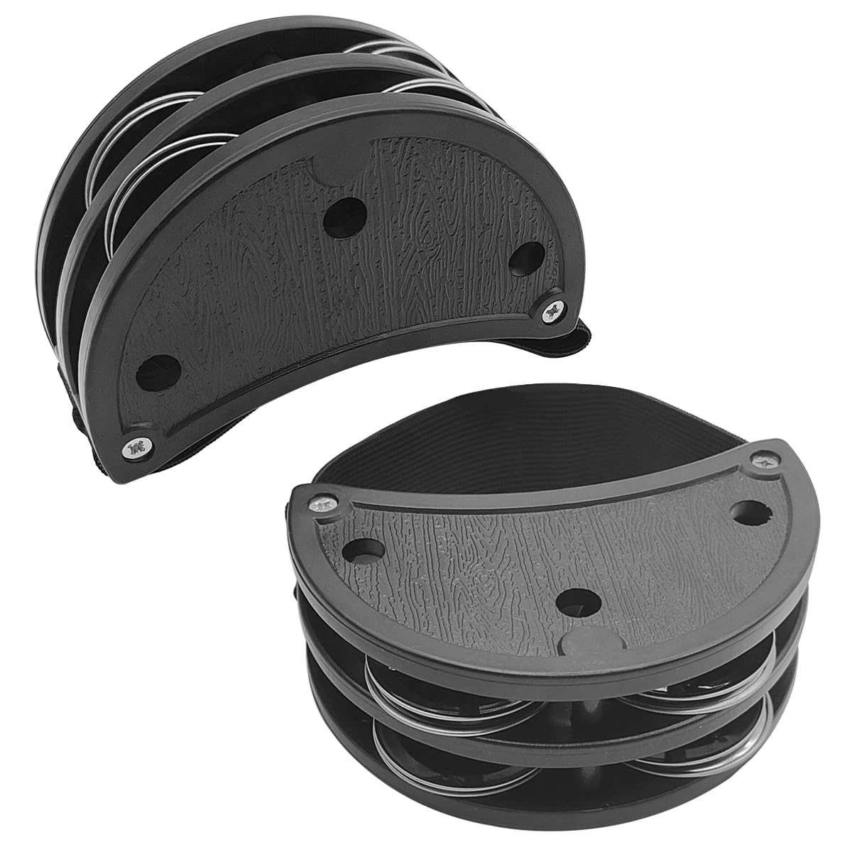 2 pcs Foot Tambourines, lyfLux Thickening Foot Shaker, Thickened Design for Adults, Collocation Drums, Guitars, Metal Bells for Concerts, Parties, Welcome Ceremonies (black)