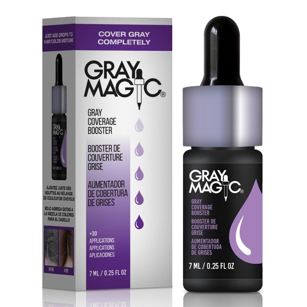 Ardell Gray Magic Hair Color Drops, Additive - Boosts Hair Color Penetration & Covers Gray Hair Completely, Enhanced Hair Dye Absorption, 0.25 oz
