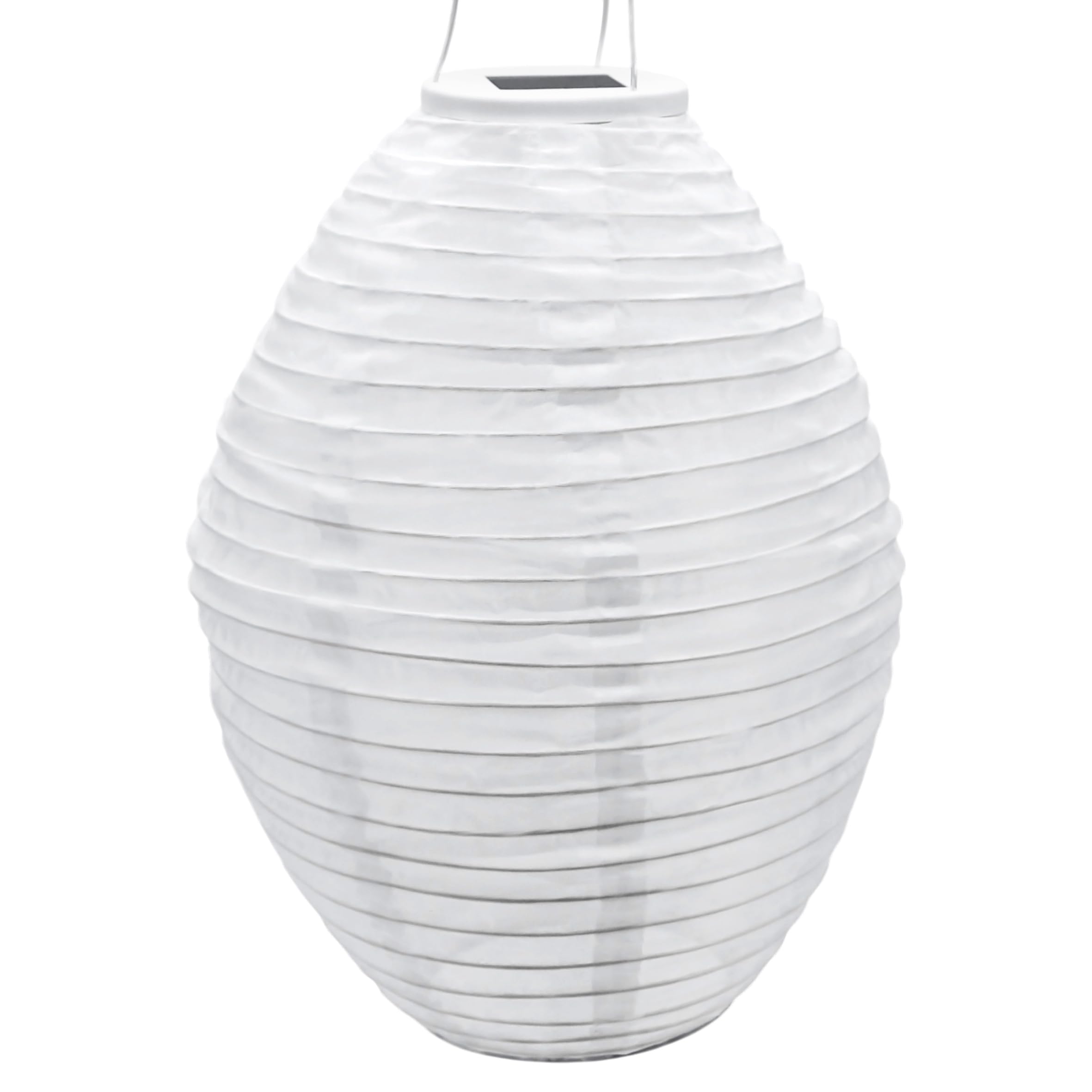 LED Solar Lampion oval 33 x 22 cm aus Nylon - 2er Set - Garten Deko Beleuchtung warm weiß - Solarleuchte Laterne Leuchtkugel Dekoleuchte Partylicht für Außen wetterfest