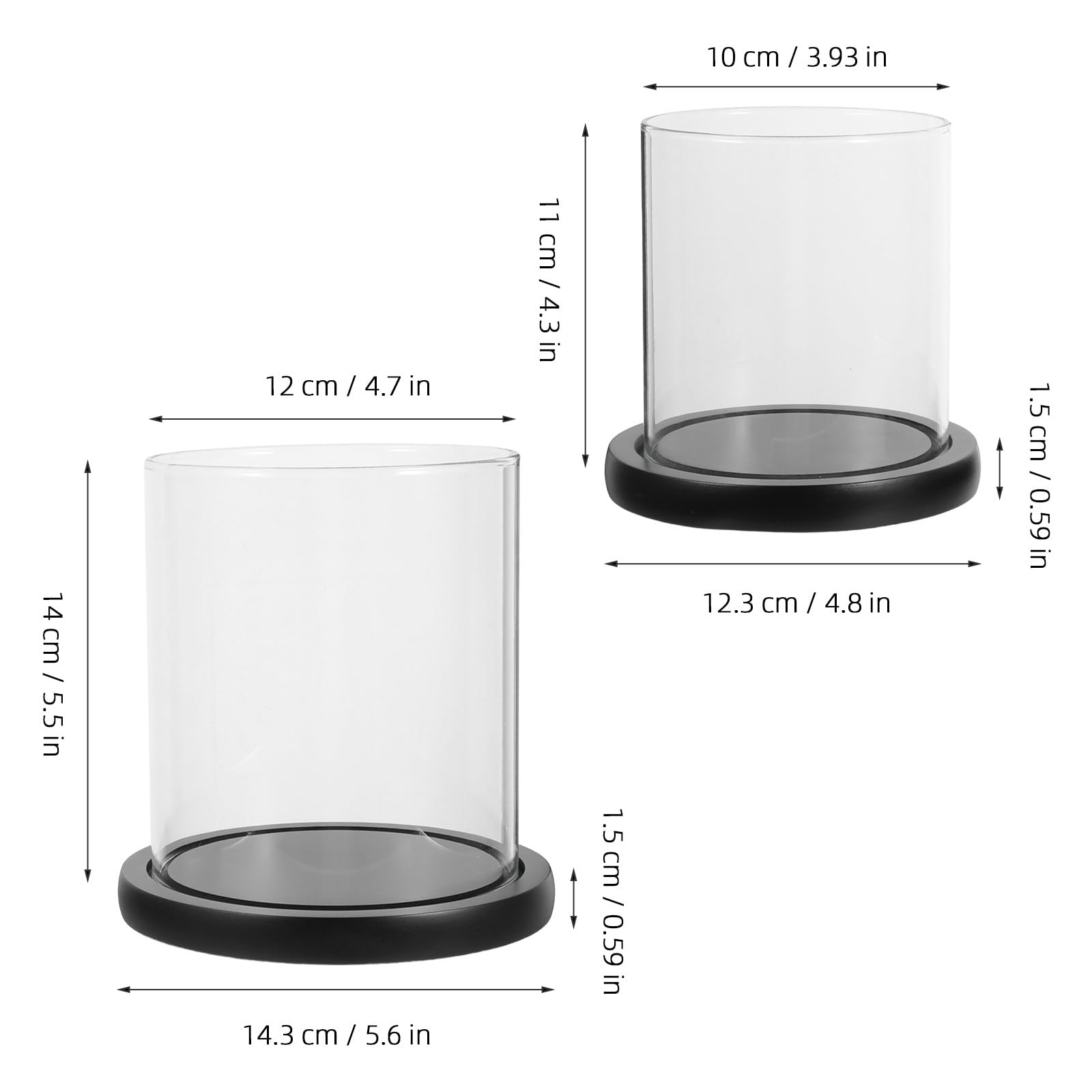 Zerodeko 2 portacandele a colonna con cilindro in vetro e base in legno