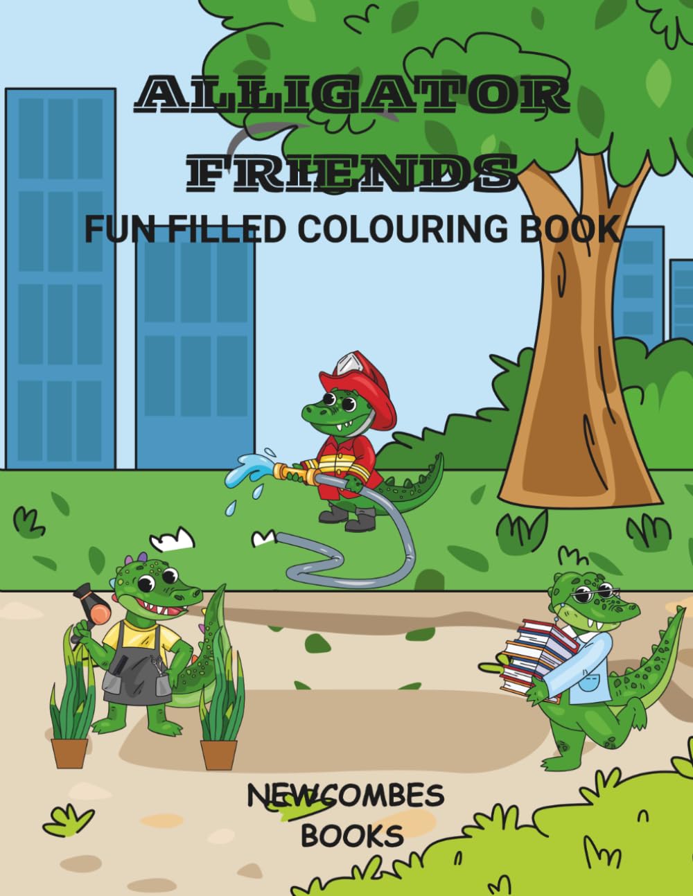 Alligator friends: Fun filled colouring book