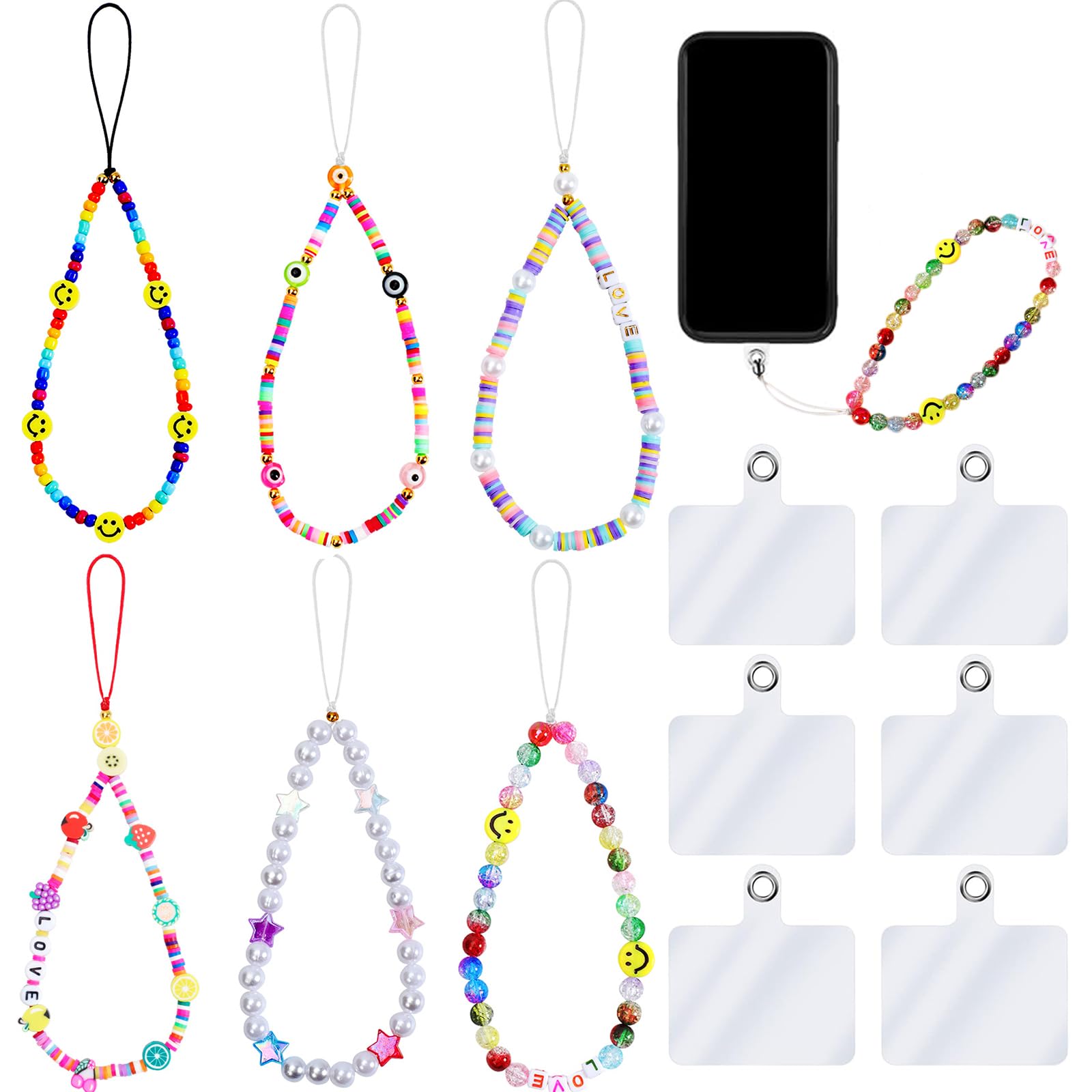 Beaded phone charms strap, phone case wrist strap,Hand Wrist Straps for Cell Phone,Phone Chain Strap for Women Girls