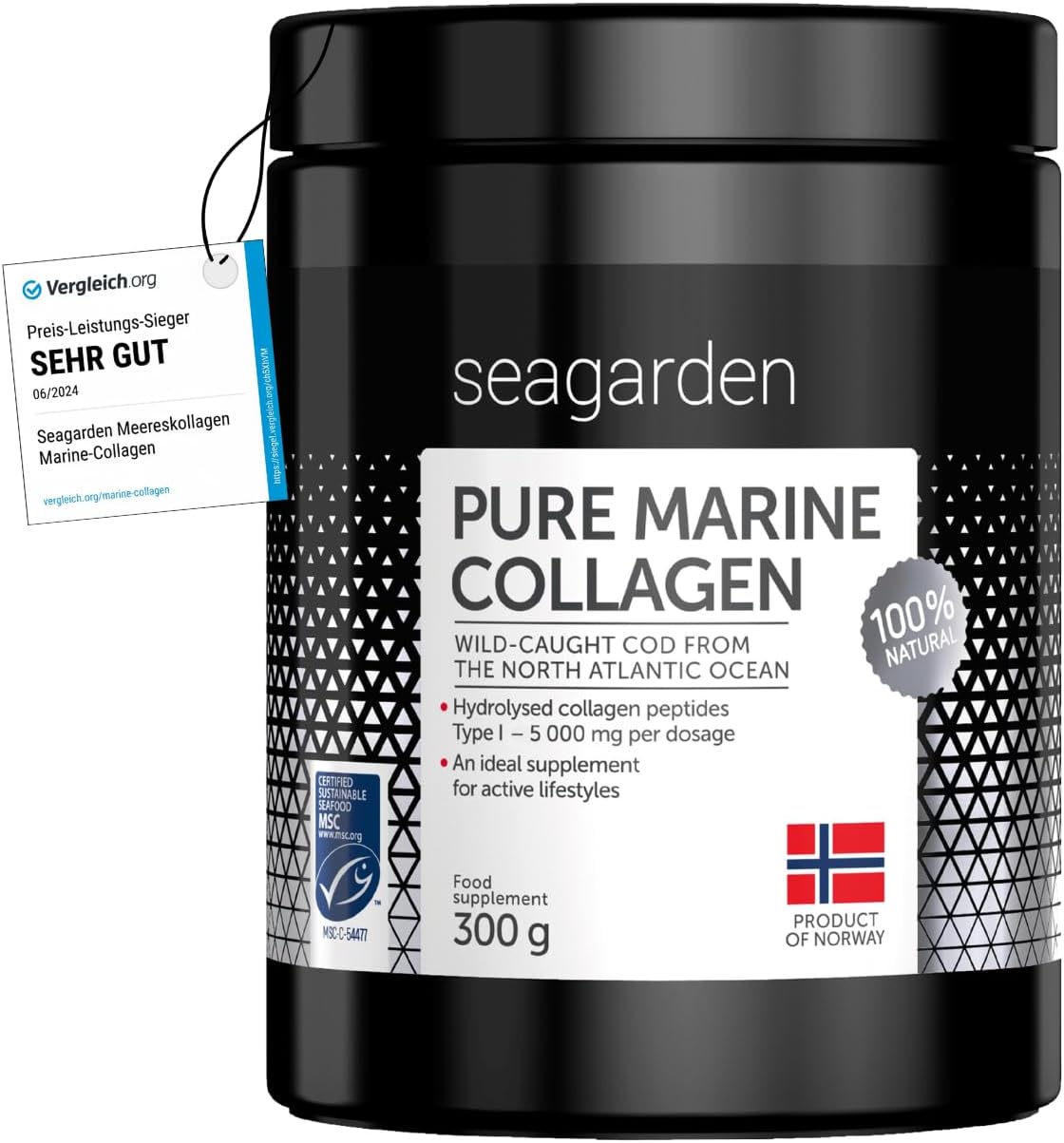 Norwegian Pure Marine Collagen Powder I Wild-Caught Fish from North Atlantic Ocean I 2-Months Supply I Hydrolysate Peptides | Supplement for Skin, Hair & Body I Halal -Certified I 100% Natural I 300 g