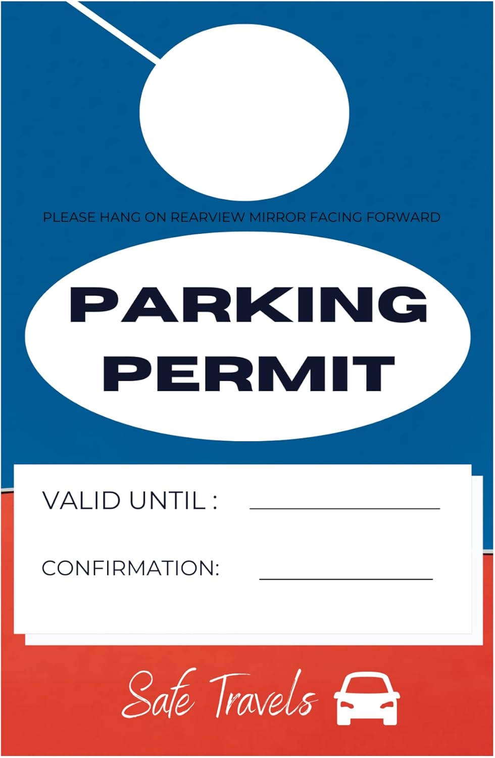 Hotel Car Parking Pass Permit Card, Pack of 1000 pcs, Best for Hotels, Resort and Motels Vehicle Parking tags, Size is 3.5 inch Width and 5.5 inch length