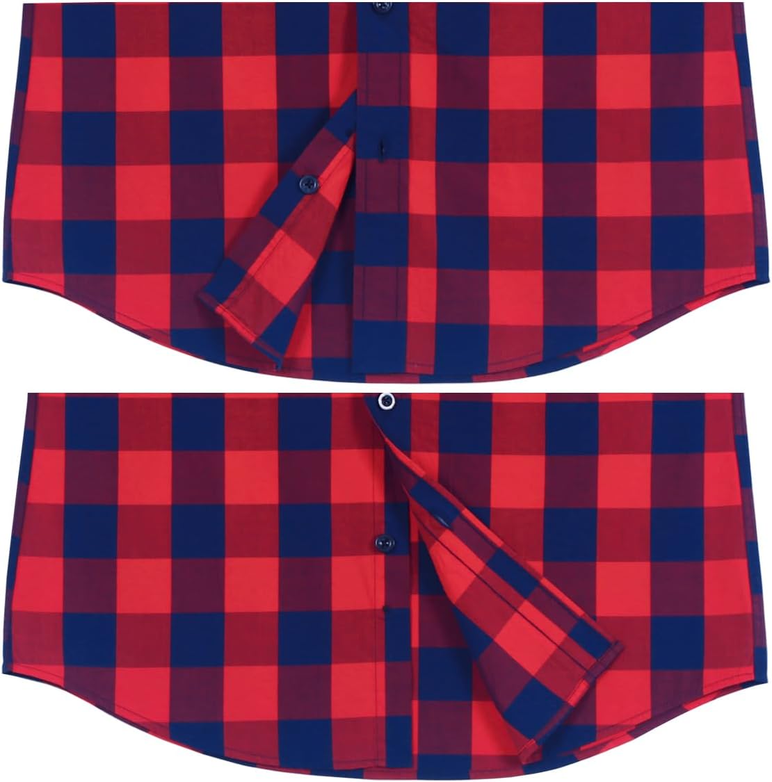 Mens Short Sleeve Casual Plaid Button Down Shirts Work Slim Fit Western Dress Shirt for Men - Image 5