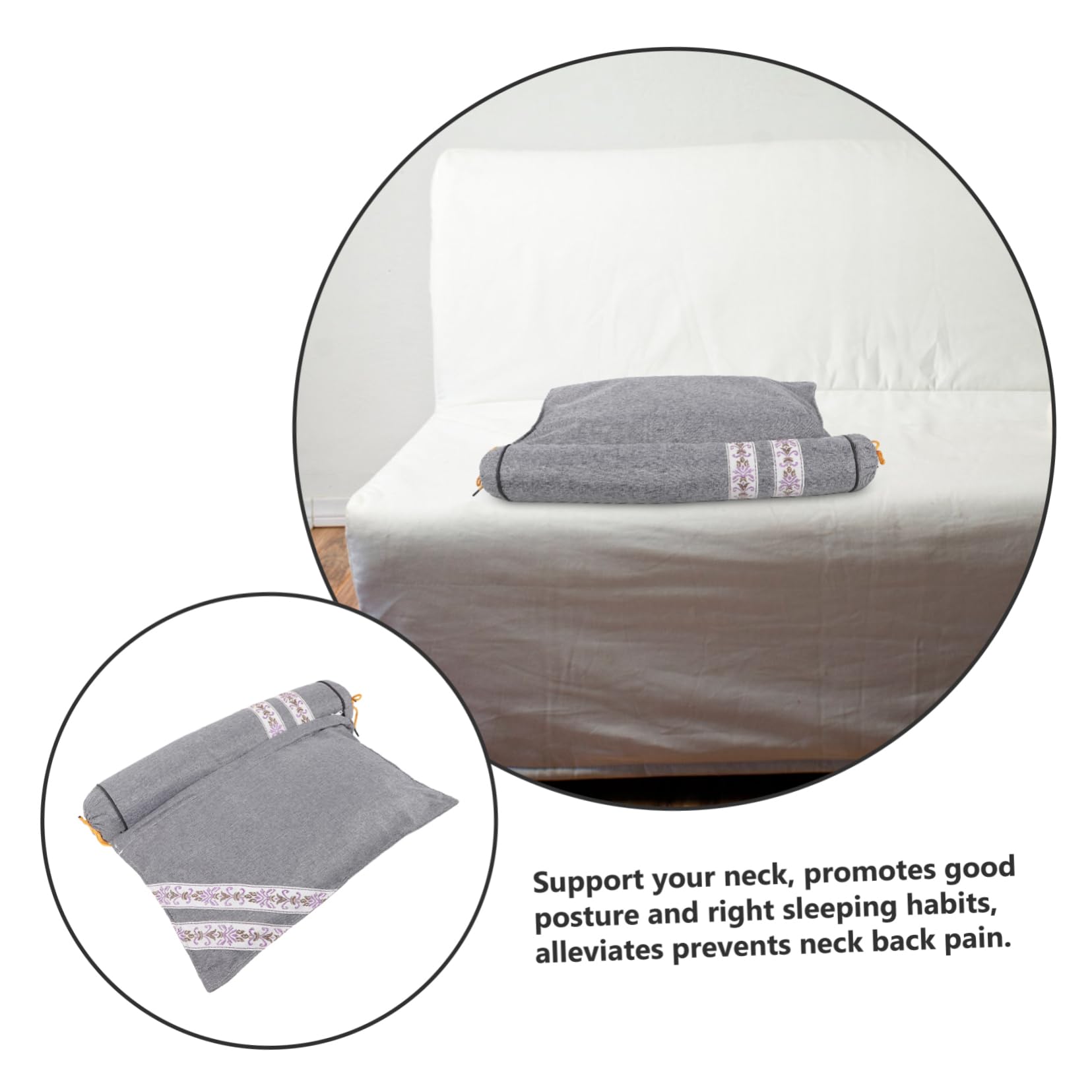 ABOOFAN Almohada Inteligente de Rollo Cervical Relleno, Almohada para Cervicales y Lumbares, Tela Ligera, Conserva la Forma, Adecuado para Coche y Barco